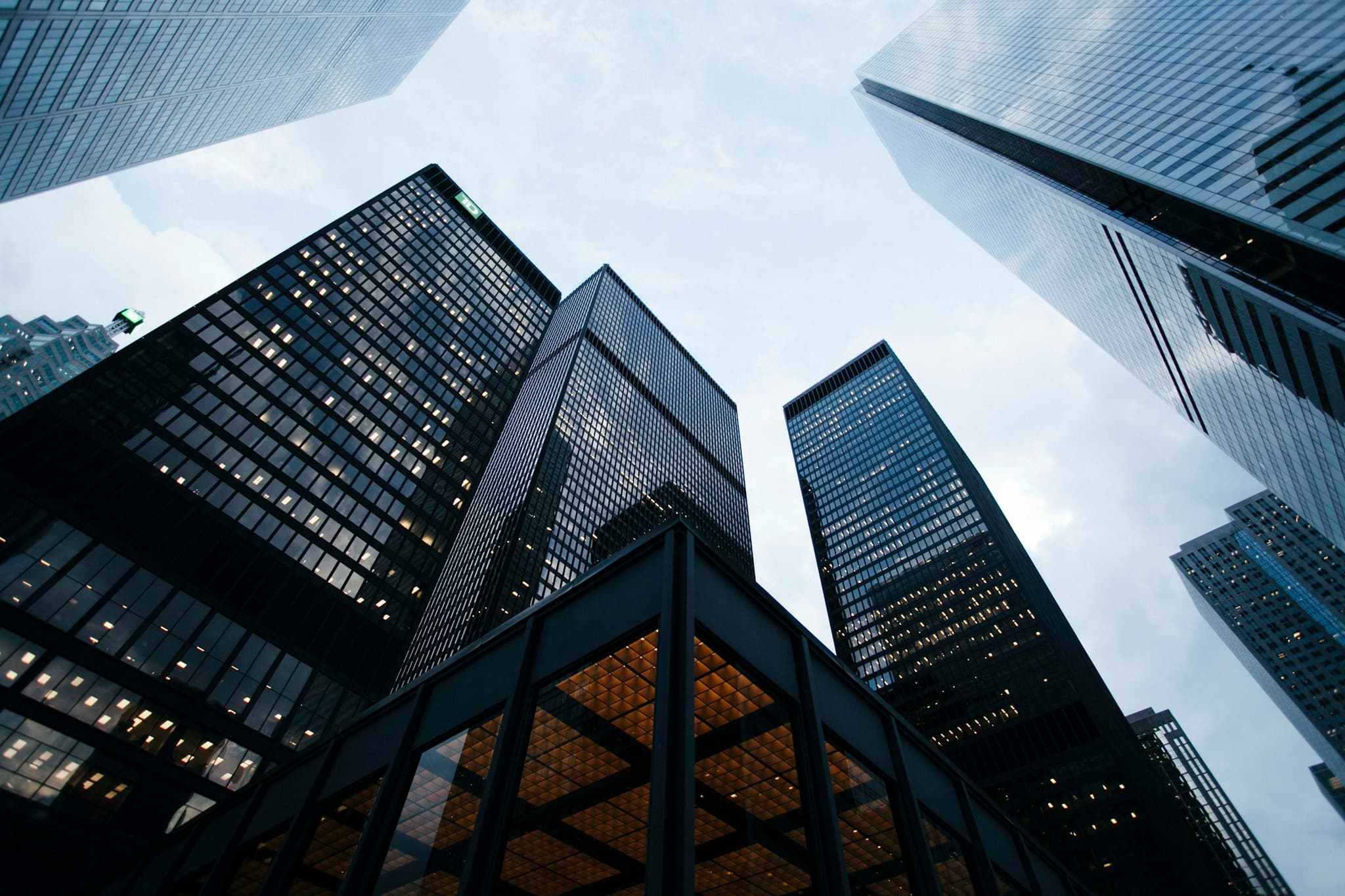 Contemporary glass building skyline